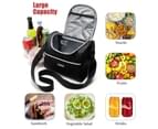 Sannea Large Durable Insulated Cooler Lunch Bag-Black 4