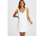 Calli Women's Northern Soul Button Mini Dress - White