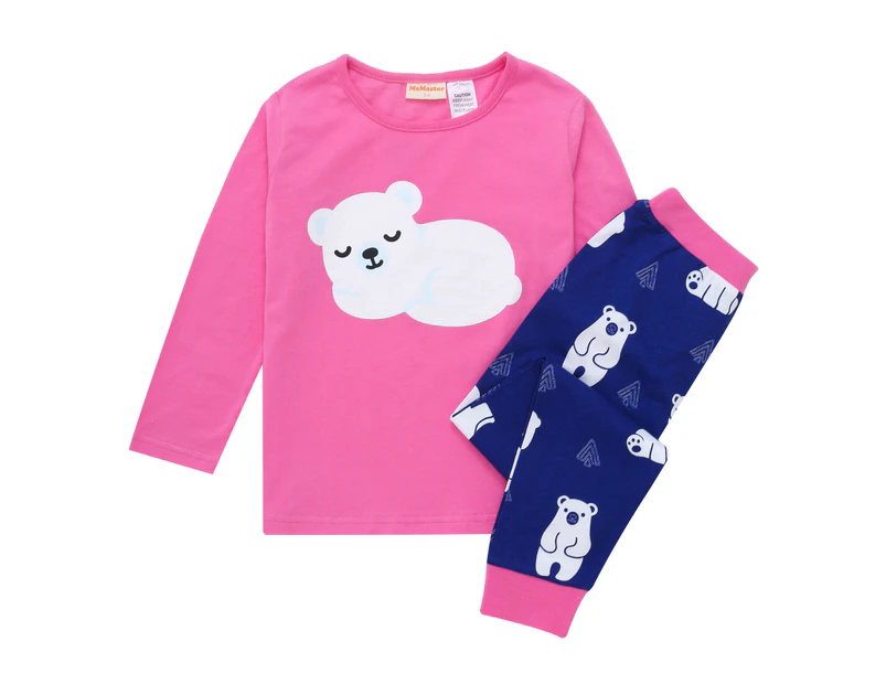 MeMaster - Older Girls Polar Bear Pyjama Set - Multi-colored