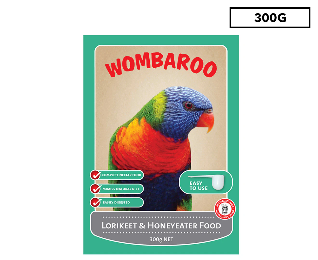 Wombaroo Passwell Lorikeet & Honeyeater Bird Food 300g