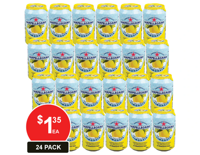 24 Pack, San Pellegrino 330ml Limonata Cans