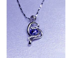 Duohan S925 Silver Necklace Sterling Silver Inlaid With Purple Crystal Pendant Jewelry Women Necklace Dainty