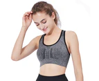 SEMATH Women Sports Gym Yoga Tops Bra Grey