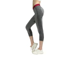 SEMATH Women Sports Gym Yoga Capris Pants Leggings Dark Grey