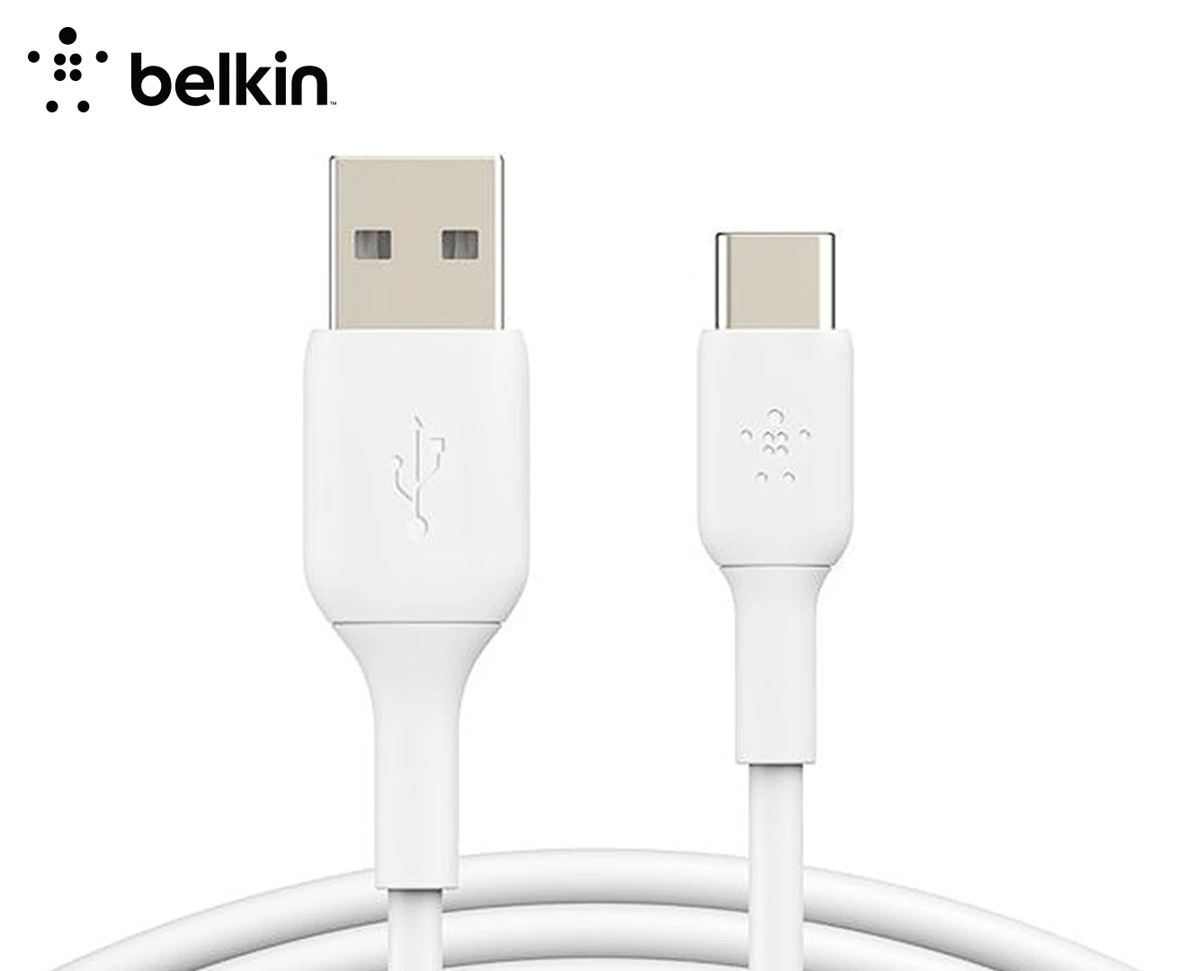 Belkin Universal 1M USB-A to USB-C Cable Data Sync Connector for Samsung S9+ WHT