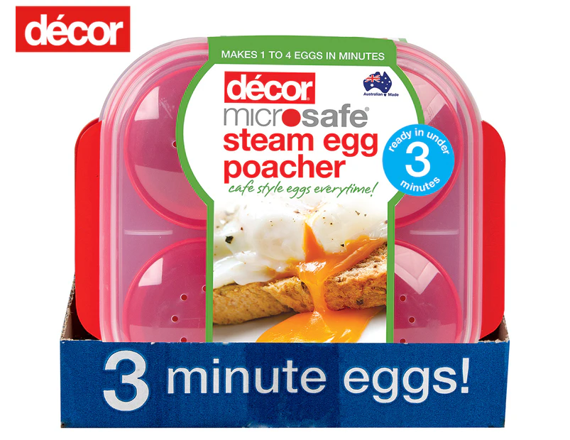 Décor Microsafe Steam Egg Poacher - Red/Clear | Catch.com.au