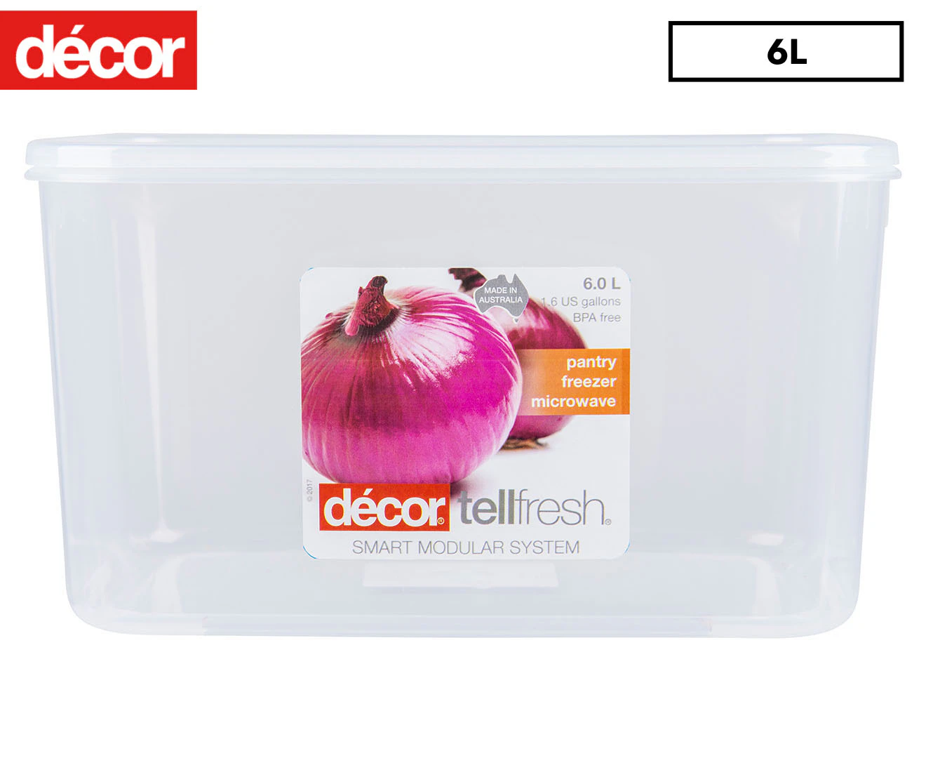 Decor 6L Tellfresh Oblong Storer Container - Clear