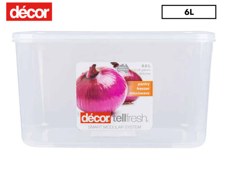 Decor 6L Tellfresh Oblong Storer Container - Clear