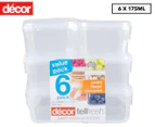 Decor 6-Piece Tellfresh Square Storer Container Set - Clear