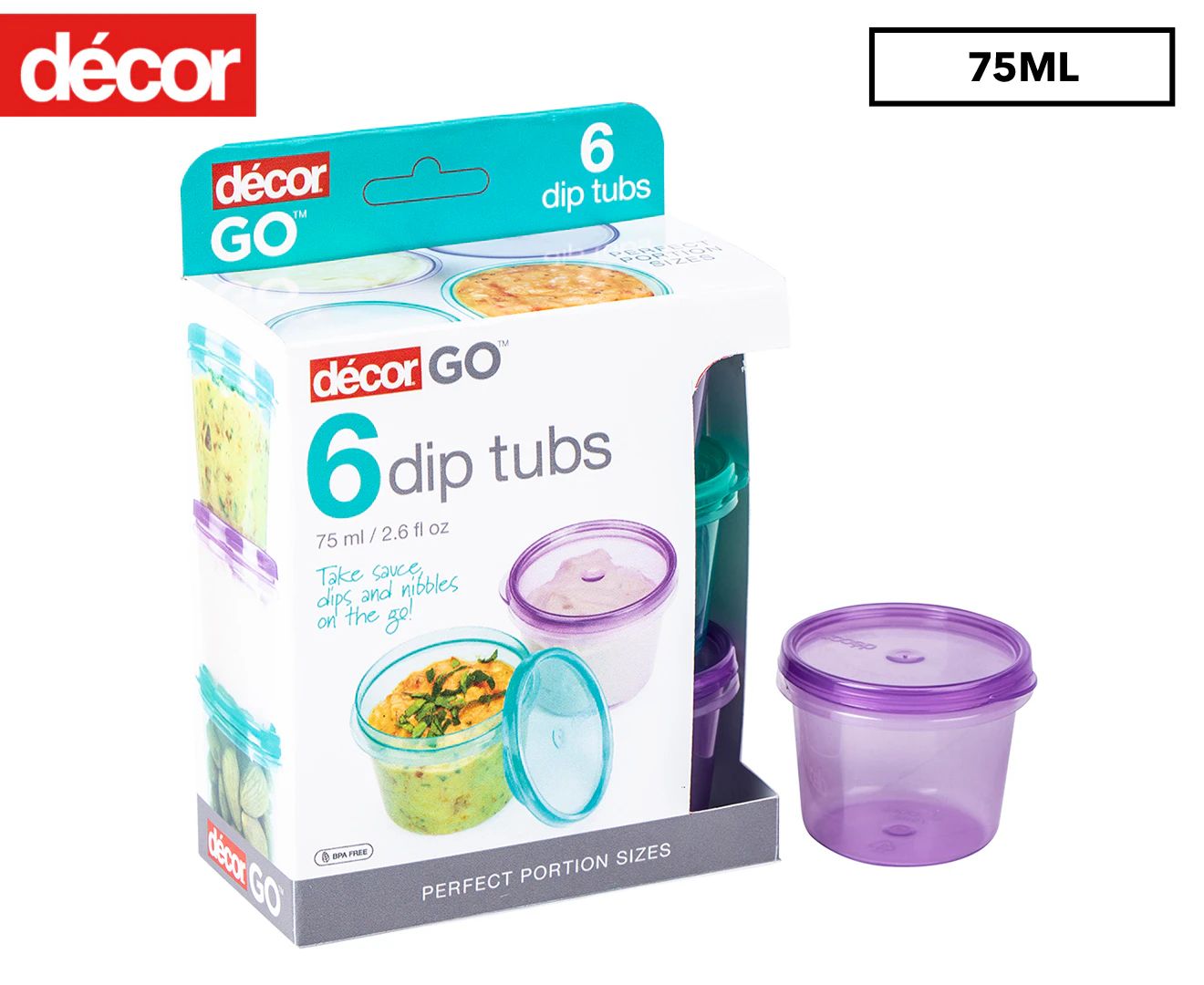 Décor 75mL Go Dips Tubs 6-Pack - Multi