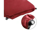 Self Inflating Mattress Sleeping Suede Mat Air Bed Camping Camp Hiking Joinable - red
