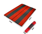 Double Self Inflating Mattress Sleeping Mat Air Bed Camping Hiking Joinable - red