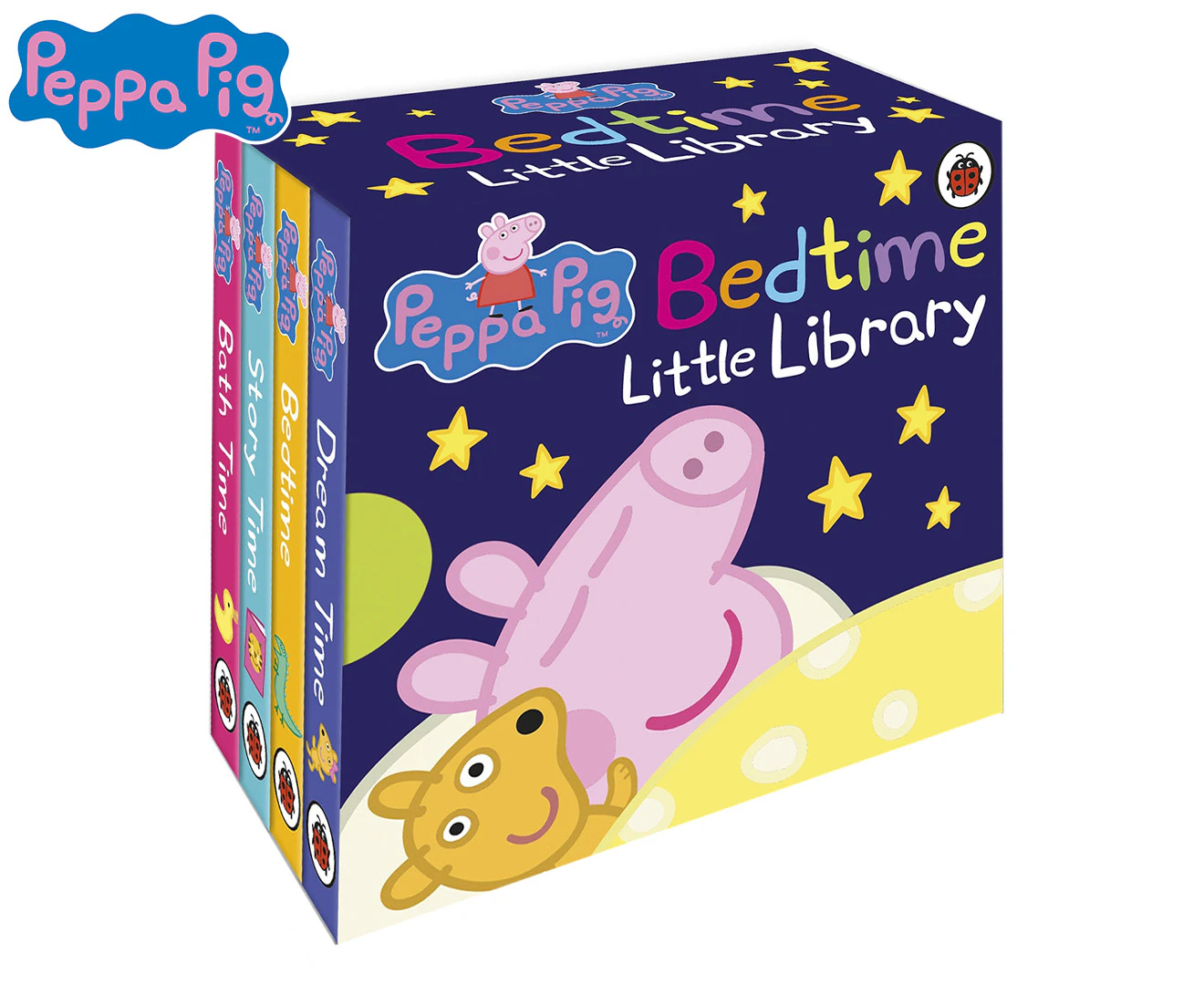 4pc Peppa Pig Childrens Bedtime Little Library Story Picture Reading Board Book