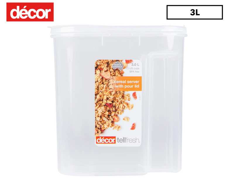 Decor 3L Tellfresh Cereal Server Container - Clear
