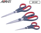 Avanti Set of 3 Scissors - Grey/Red