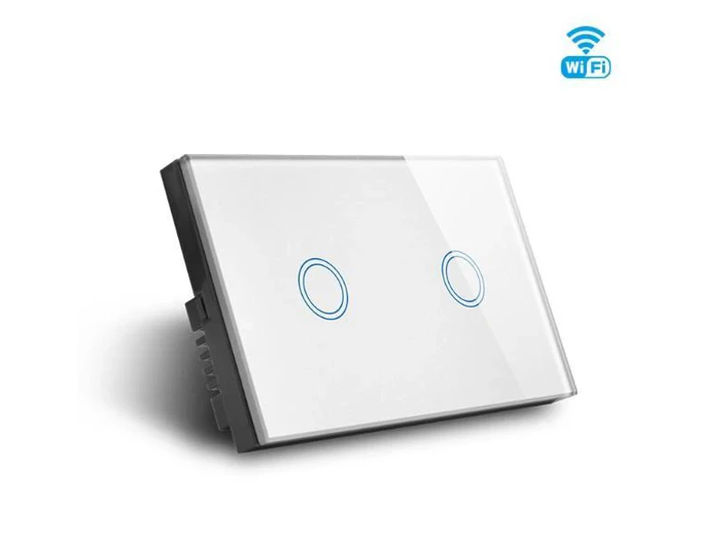 WIFI Smart Double Switch, Smart Home Tuya Smart Life Glass Touch 2gang