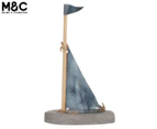 Maine & Crawford 10x4x17cm Escape Small Concrete / Tie Dye Sailing Boat - Grey