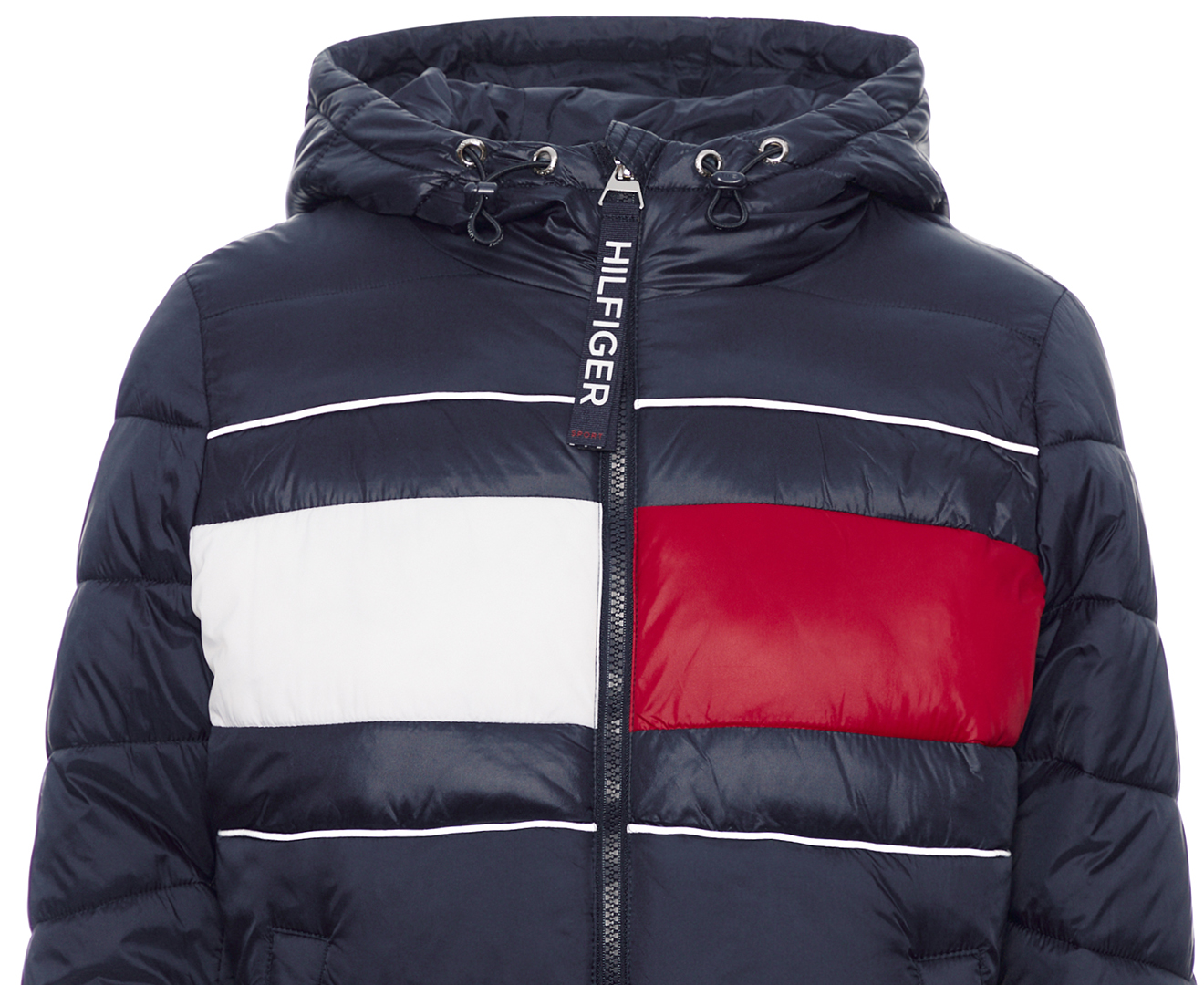 tommy jeans high shine puffer jacket