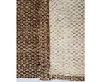 Basket Weave Chunky Jute Rug with Natural Rubber Backing-Natural Silver Jute
