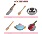 Kids Wooden Kitchen Pretend Play Set Toy Toddlers Children Cooking Home Cookware
