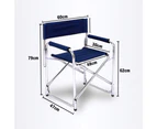 Directors Aluminium Folding Chair Camping Picnic Director Fishing Foldable - navy