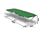 Camping Bed Folding Stretcher Light Weight w/ Carry Bag Camp Portable - green