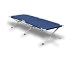 Camping Bed Folding Stretcher Light Weight w/ Carry Bag Camp Portable - navy 1