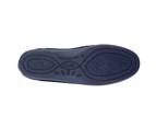 Grosby Marcy Womens Slip on Quilted Velour Classic Slipper – Navy