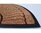 Heavy Duty Rubber And Coir Sunrays Doormat - Natural/Black