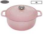Chasseur Enamelled Cast Iron Round French Oven 24cm/4L Cherry Blossom Pink