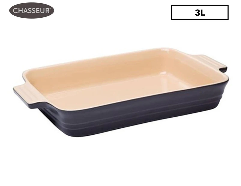 Chasseur 32x24cm La Cuisson Large Rectangular Dish - Black/Cream