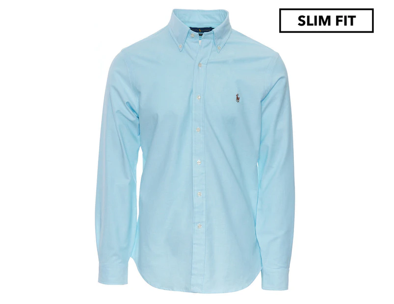 Ralph Lauren Men's Slim-Fit Stretch Oxford Shirt - Aegean Blue |  