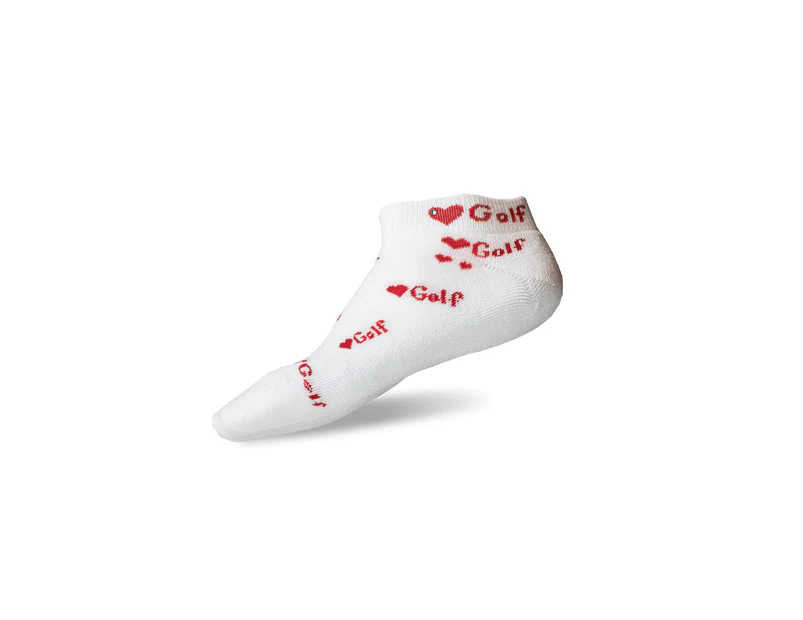 Walkerden Swarovski Crystal Love Golf Ladies Socks - Red