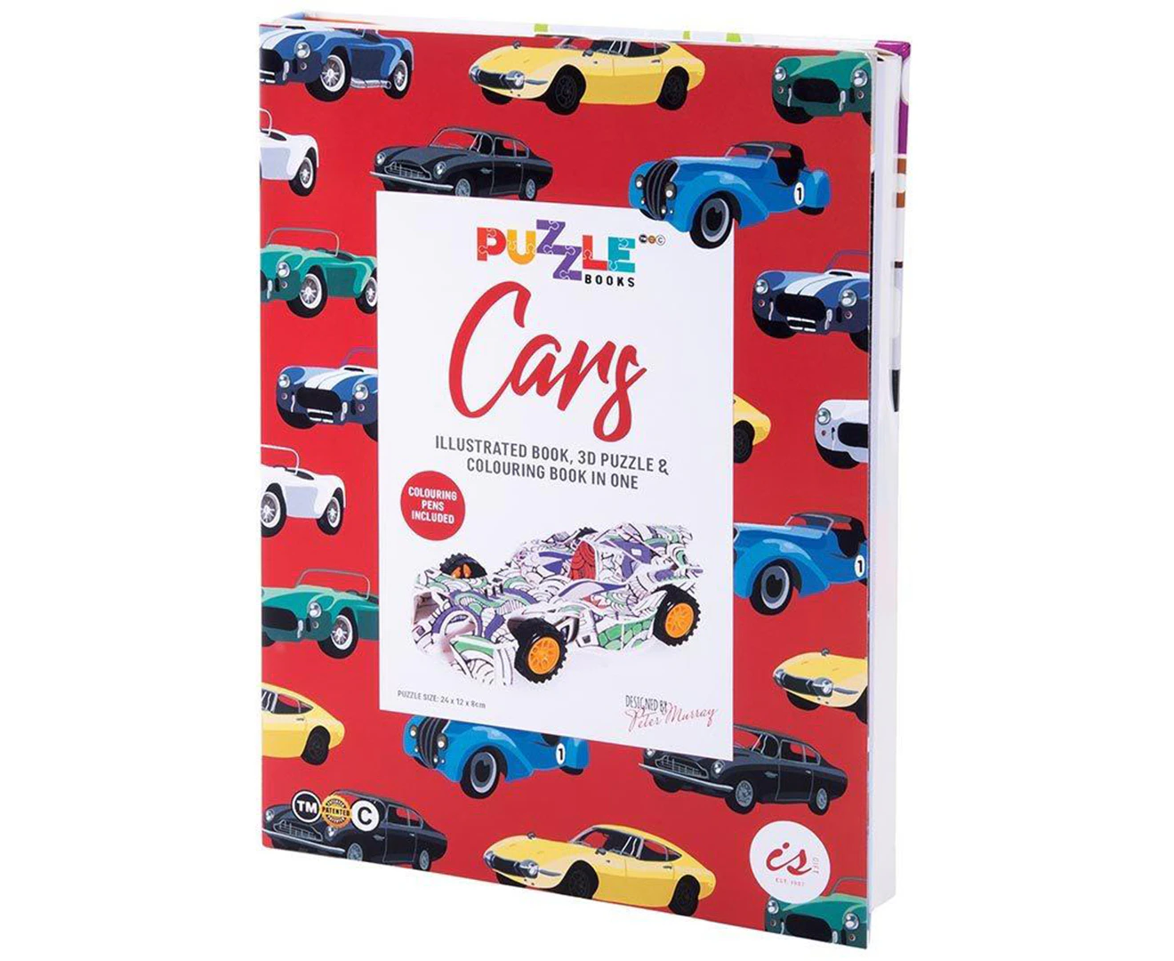 Puzzle Books Cars Illustrated Book, 3D Puzzle & Colouring Book Hardcover Book