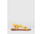 Jo Mercer Blake Flat Sandals Fabric - Yellow