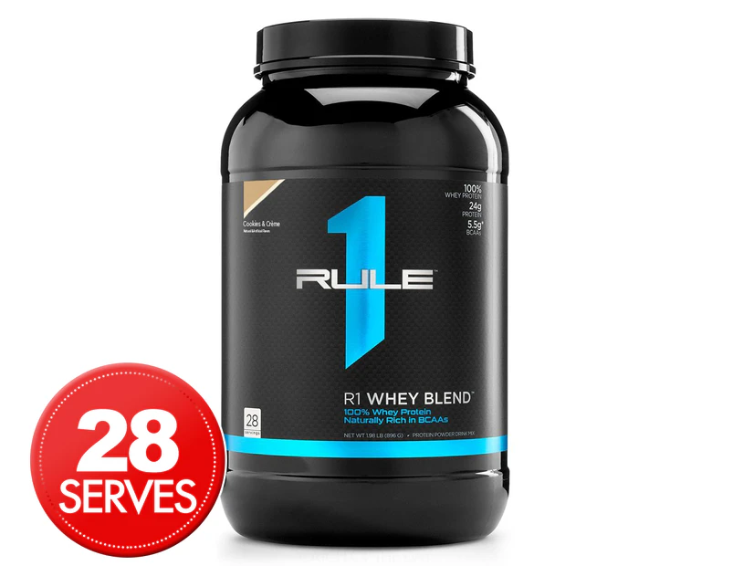 RULE 1 R1 Whey Protein Blend 28 Servings Chocolate Biscuit 896g