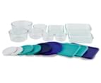 Pyrex 18-Piece Simply Store Glass Food Container Set - Clear/Blue 3