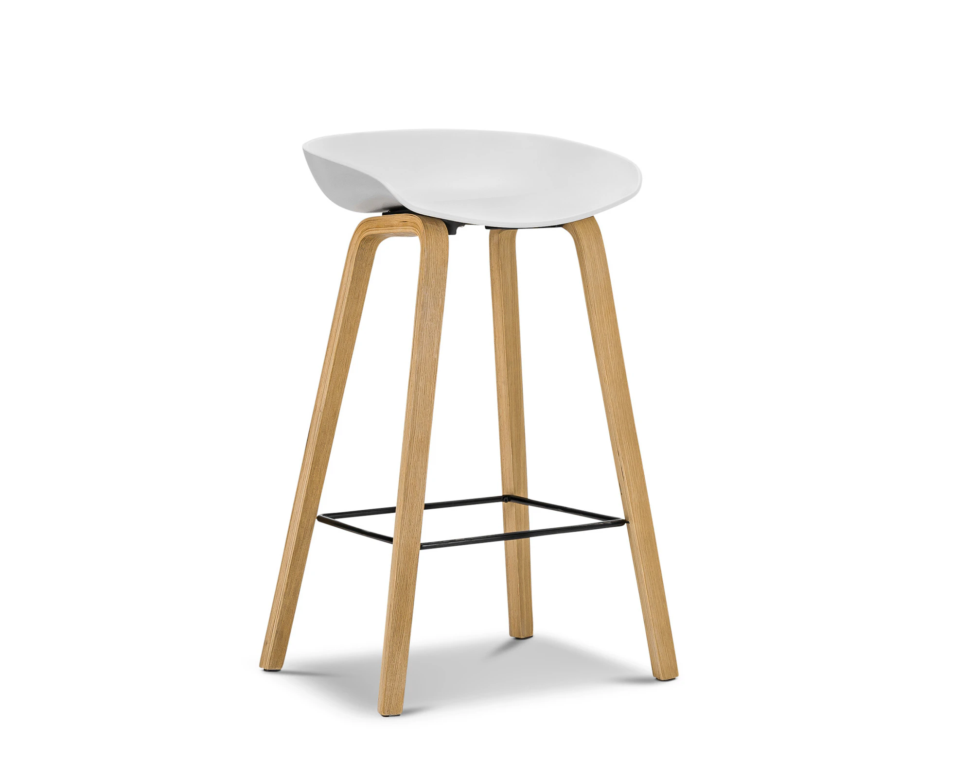 Replica White Hee Welling Hay Bar Stools Natural Bentwood Timber Legs - Set of 2