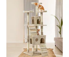 170cm Cat Tree Scratching Post Scratcher Pole Gym Toy House Furniture Multilevel - beige