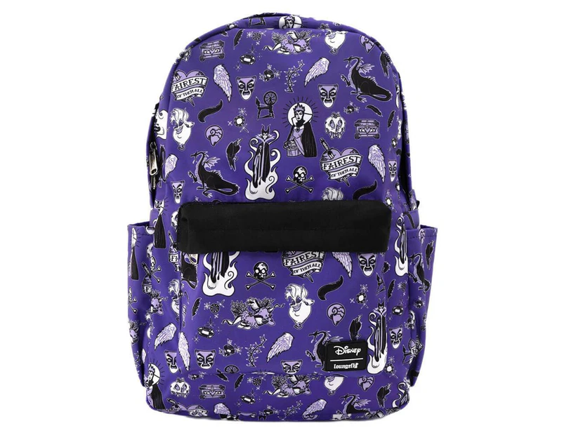 Loungefly x Disney Villains Icons AOP Purple Laptop Backpack