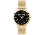 Christian Paul 35mm Brighton Marble Stainless Steel Mesh Watch - Gold