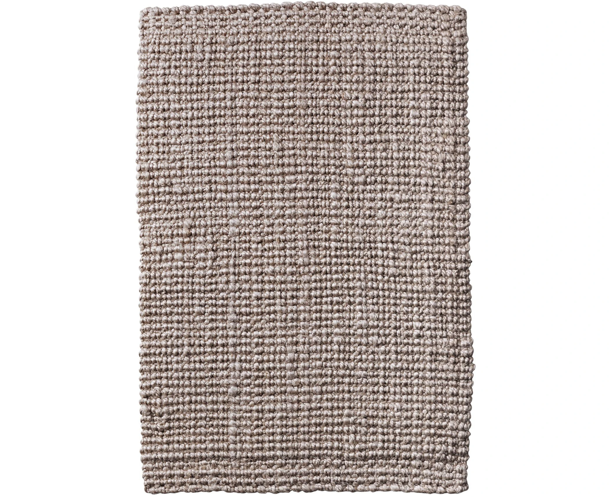 Chunky Weave Jute Boucle Jute Mat with Natural Rubber Backing - Flax Colour