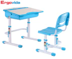 Ergovida Pharos C301 Children's Height Adjustable Desk & Chair Set - Blue/White