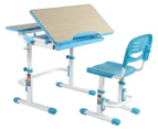 Ergovida Castello C402 Children's Height Adjustable Desk & Chair Set - Blue/White