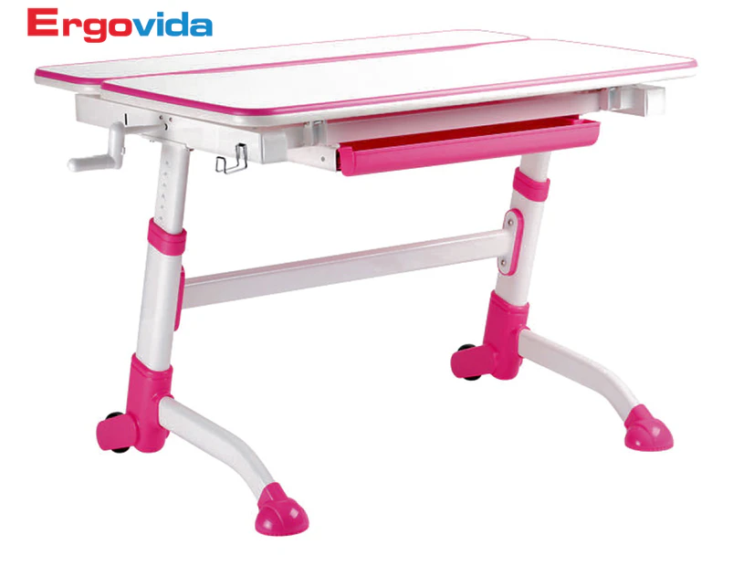 Ergovida Anchor E401 Adjustable Height Desk - Pink/White