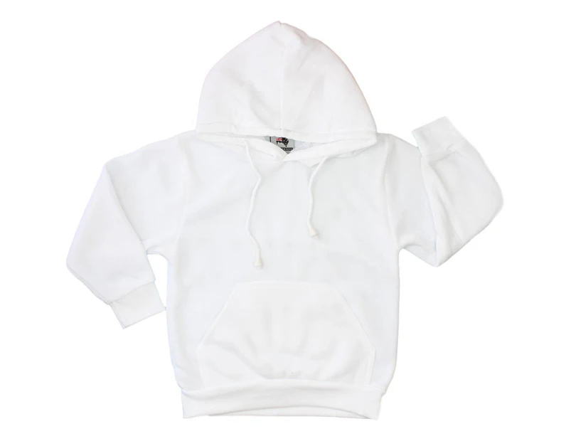 Kids Hoodie Jumper Pullover Basic  School Uniform Plain Casual Sweatshirt - White