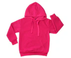 Kids Hoodie Jumper Pullover Basic  School Uniform Plain Casual Sweatshirt - Hot Pink