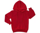 Kids Hoodie Jumper Pullover Basic  School Uniform Plain Casual Sweatshirt - Red