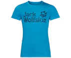 Jack Wolfskin Kids Jungle T-Shirt Tee Top Anti-Odour Breathable Shirt Childrens - Turquoise