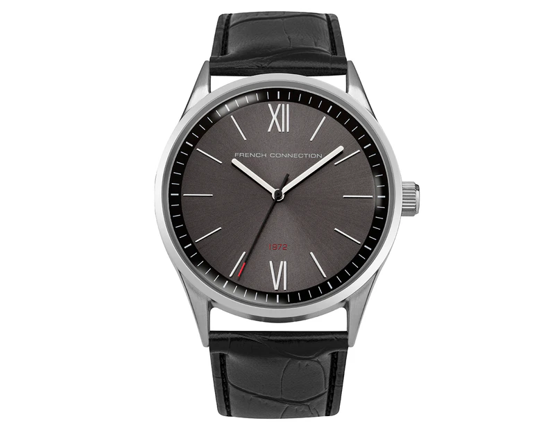 French Connection Men's 44mm SFC119B Synthetic Leather Watch - Black